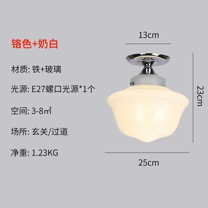 Retro cream glass pendant light kitchen hanging lamp