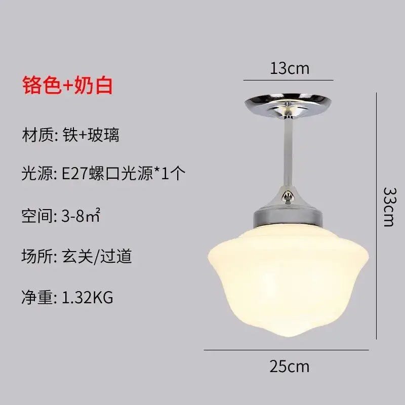 Retro cream glass pendant light kitchen hanging lamp
