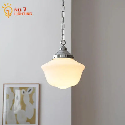 Retro cream glass pendant light kitchen hanging lamp
