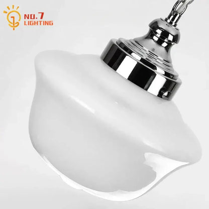 Retro cream glass pendant light kitchen hanging lamp