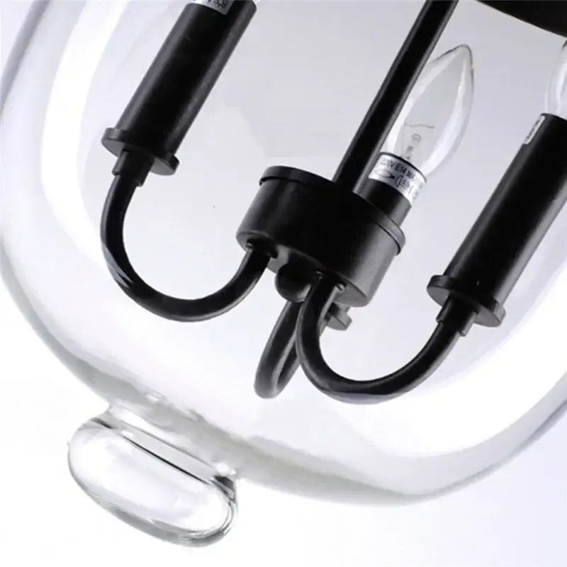 Retro dark bronze glass bucket pendant light dining room led fixture