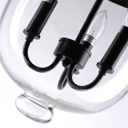 Retro dark bronze glass bucket pendant light dining room led fixture