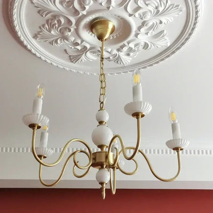 Retro cream white led chandelier dining room pendant light