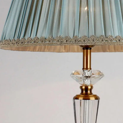 Retro emerald green and gold crystal floor lamp bedroom decor