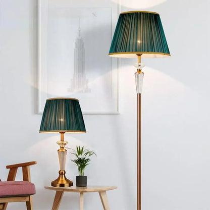 Retro emerald green crystal floor lamp – living room stand light