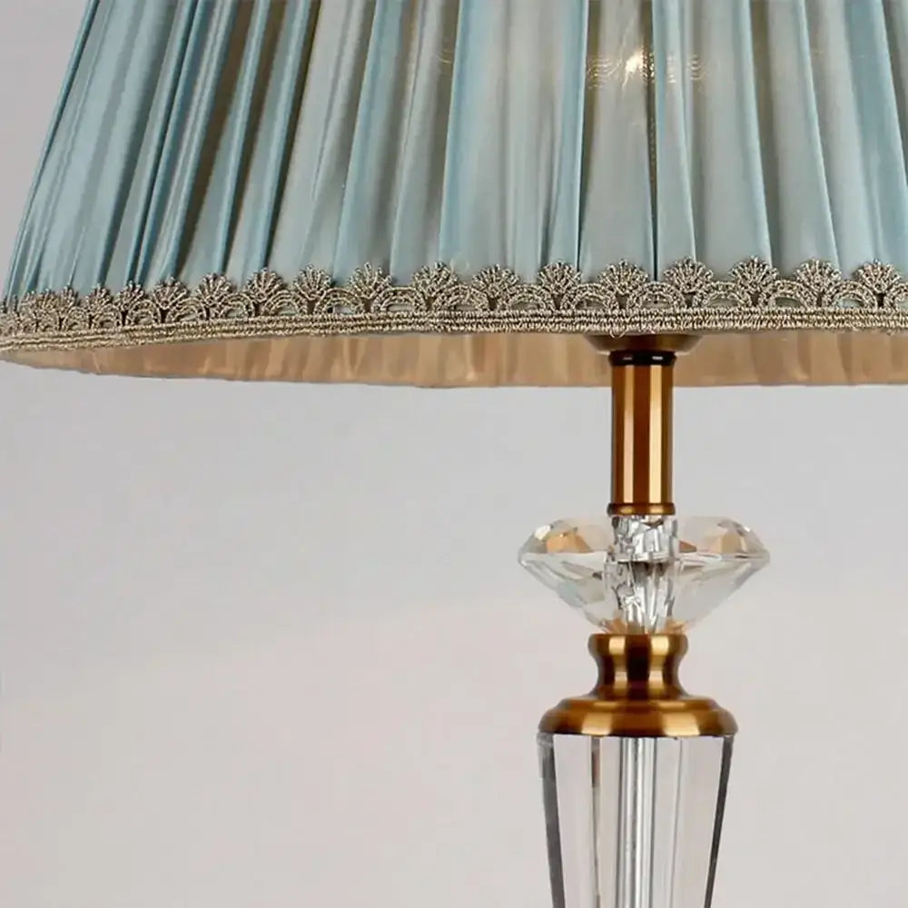 Retro emerald green crystal floor lamp – living room stand light