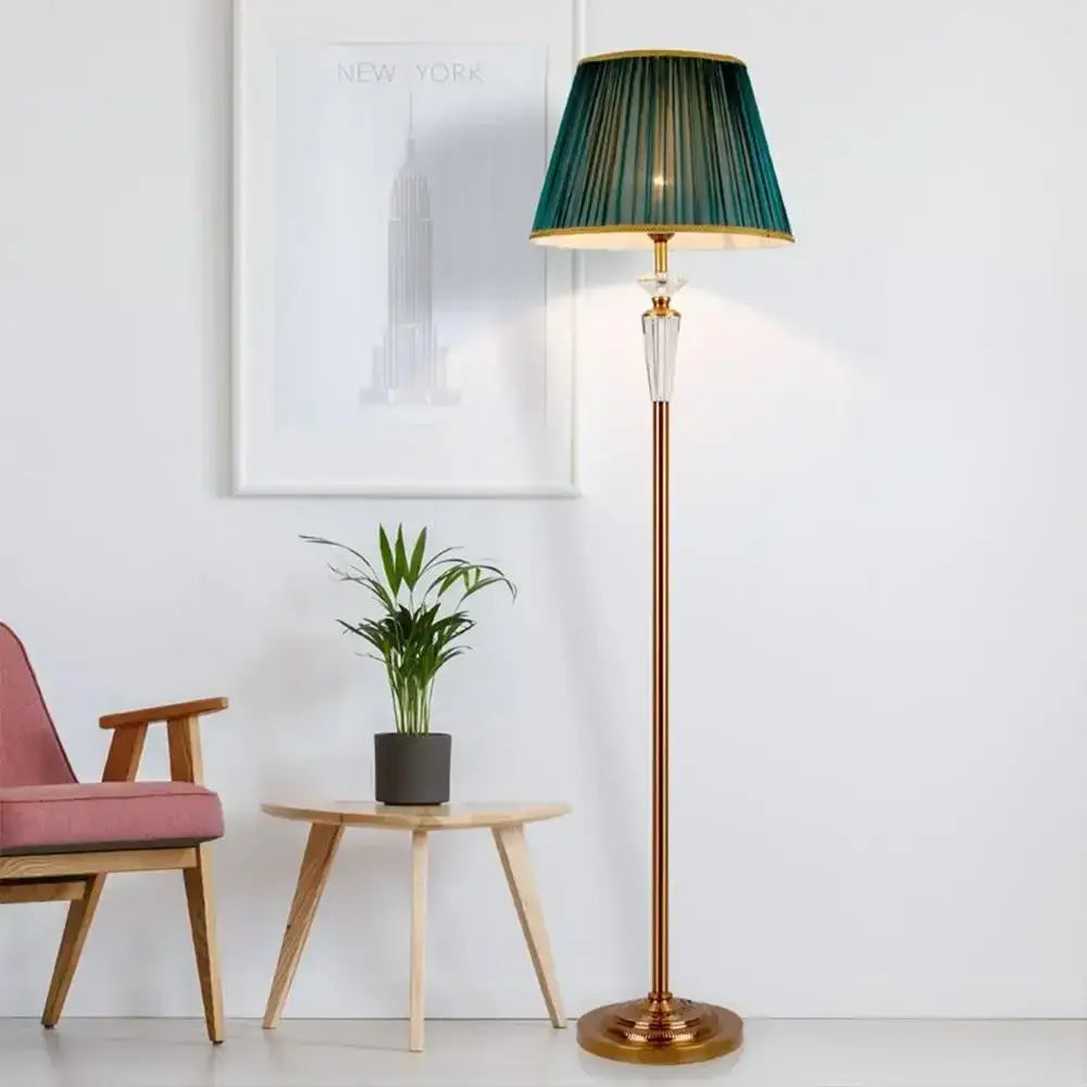 Retro emerald green crystal floor lamp – living room stand light