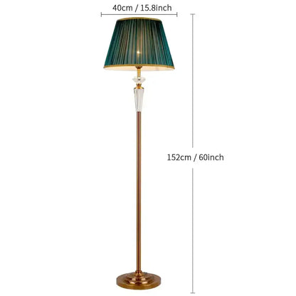 Retro emerald green crystal floor lamp – living room stand light