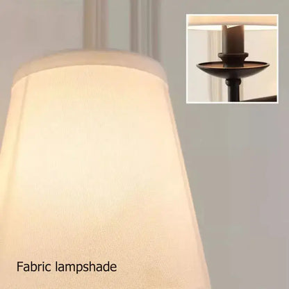 Retro european bronze iron wall lamp bedroom fabric sconce