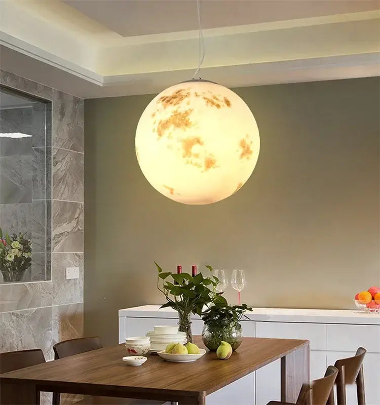 Retro full moon chandelier modern dining room pendant light