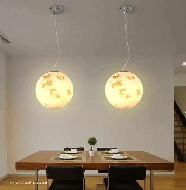 Retro full moon chandelier modern dining room pendant light