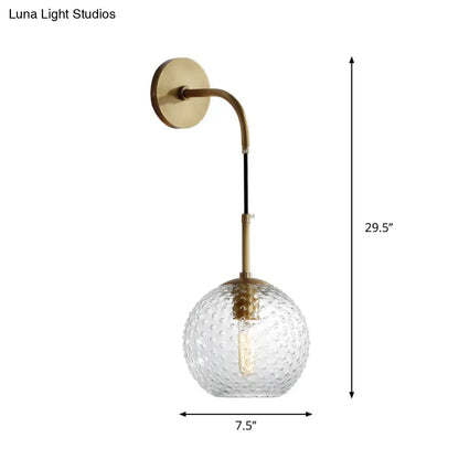 DecorBites™ Retro Glass Globe Wall Lamp: Pink/Yellow/Blue with Brass Finish
