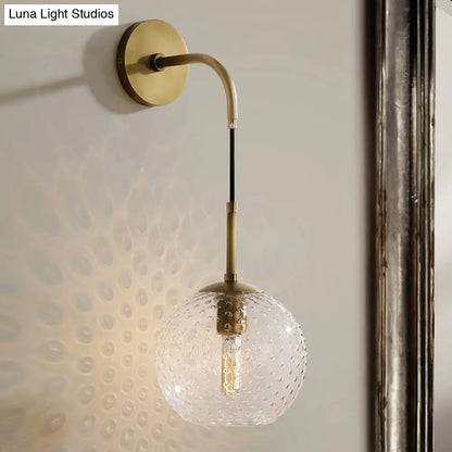DecorBites™ Retro Glass Globe Wall Lamp: Pink/Yellow/Blue with Brass Finish