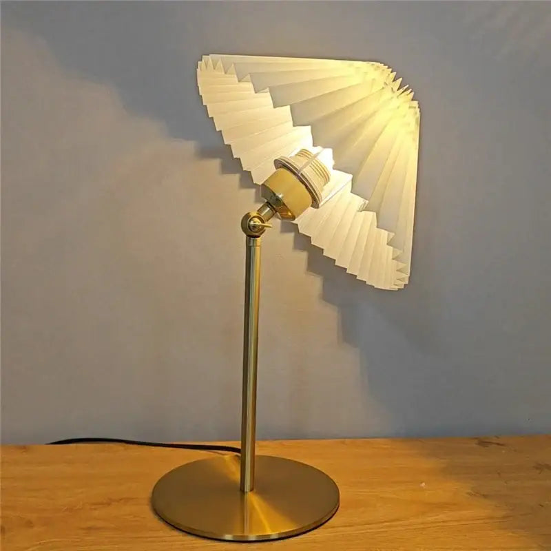 Retro gold adjustable angle floor lamp – bedroom reading light