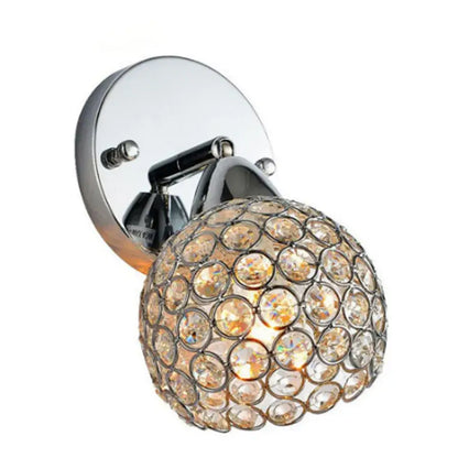 Retro gold & chrome crystal wall sconce living room light