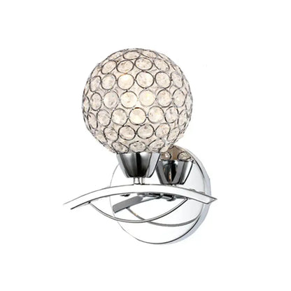 Retro gold & chrome crystal wall sconce living room light