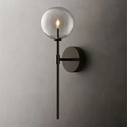 Retro gold clear glass ball wall sconce living room light
