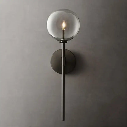Retro gold clear glass ball wall sconce living room light