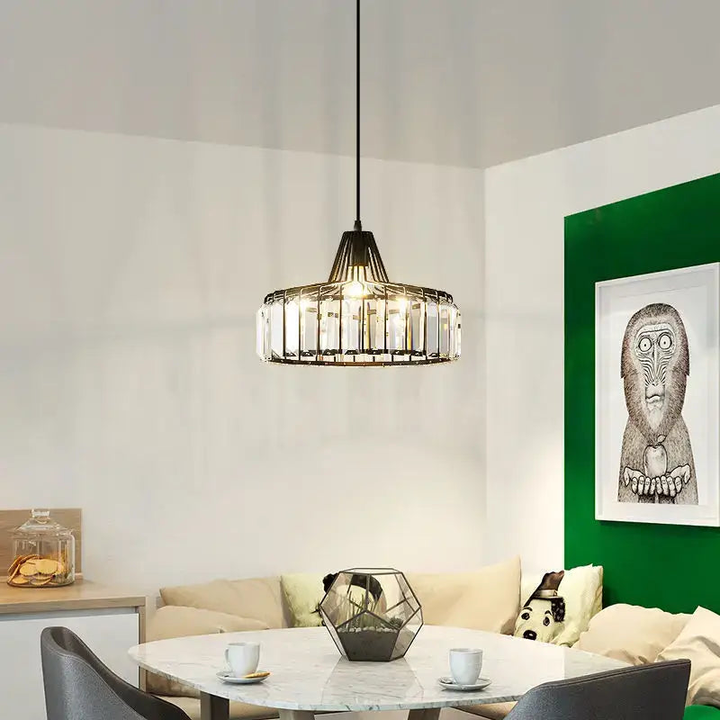 Retro gold decorbites crystal led pendant light for dining room