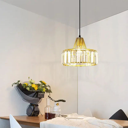 Retro gold decorbites crystal led pendant light for dining room