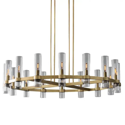Retro gold glass chandelier pendant lamp for dining room