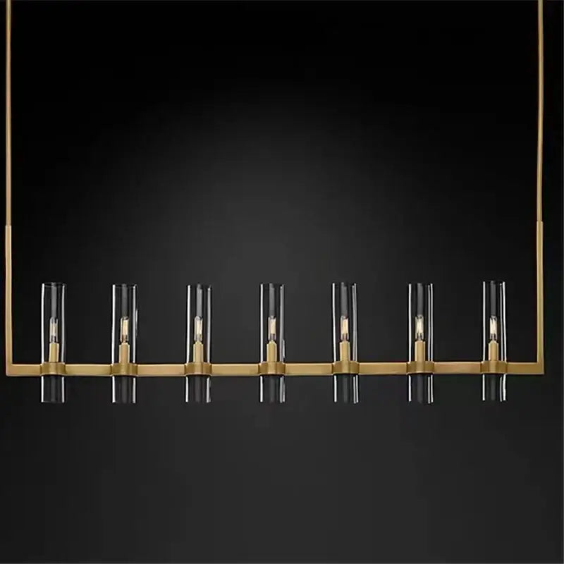 Retro gold glass chandelier pendant lamp for dining room