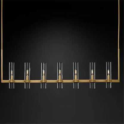 Retro gold glass chandelier pendant lamp for dining room