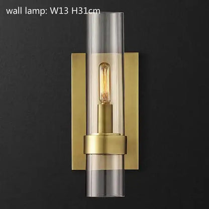 Retro gold glass chandelier pendant lamp for dining room
