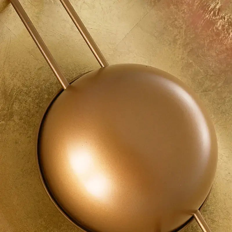 Retro gold round villa wall lamp for bedroom with vertical rods