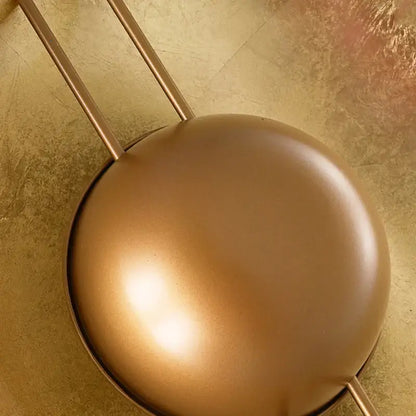 Retro gold round villa wall lamp for bedroom with vertical rods