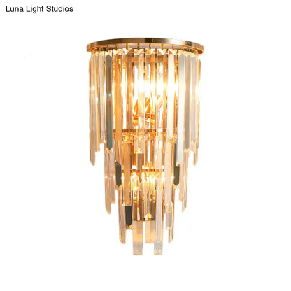 DecorBites™ Retro Gold Waterfall Sconce – Wall Mounted Crystal Lighting for Hallway (3 Lights)