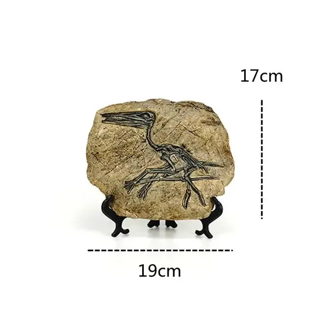 Retro gray and beige dino fossil animal statue living room decor