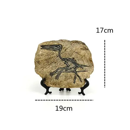 Retro gray and beige dino fossil animal statue living room decor
