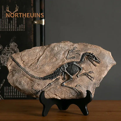 Retro gray and brown dinosaur fossil figurine living room decor