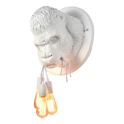 Retro gray gorilla resin wall lamp bedroom lighting