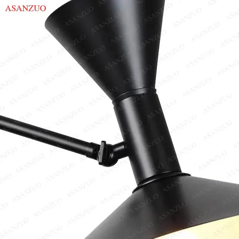 Retro industrial black & white dual arm wall lamps bedroom light