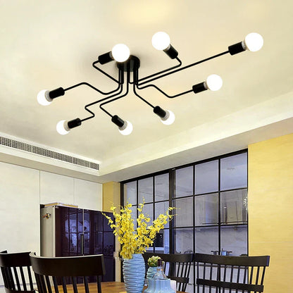 DecorBites™ Retro Industrial Wrought Iron Ceiling Light