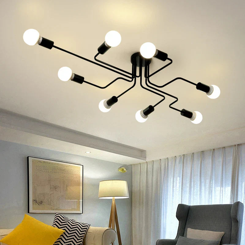 DecorBites™ Retro Industrial Wrought Iron Ceiling Light