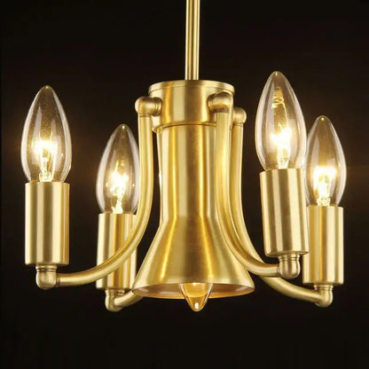 Retro iron bronze pendant light living room glass dome chandelier