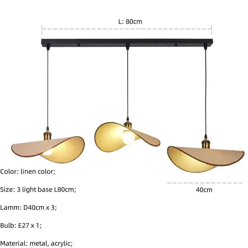 Retro leaf wooden hat pendant light natural & dark wood dining room