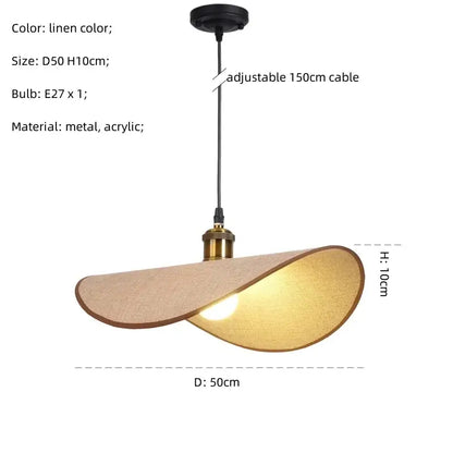 Retro leaf wooden hat pendant light natural & dark wood dining room