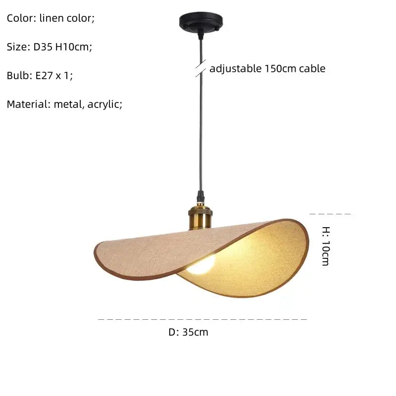 Retro leaf wooden hat pendant light natural & dark wood dining room