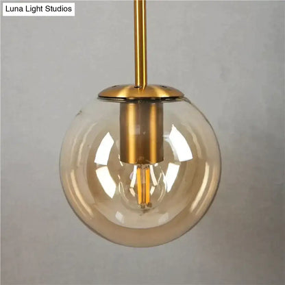 Retro modern glass smoked globe wall lamps for bedroom lighting