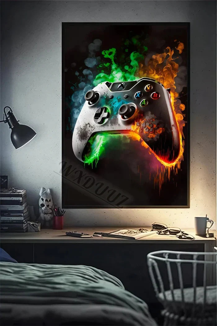 DecorBites™ Retro Monkey Gaming Room Wall Art Poster