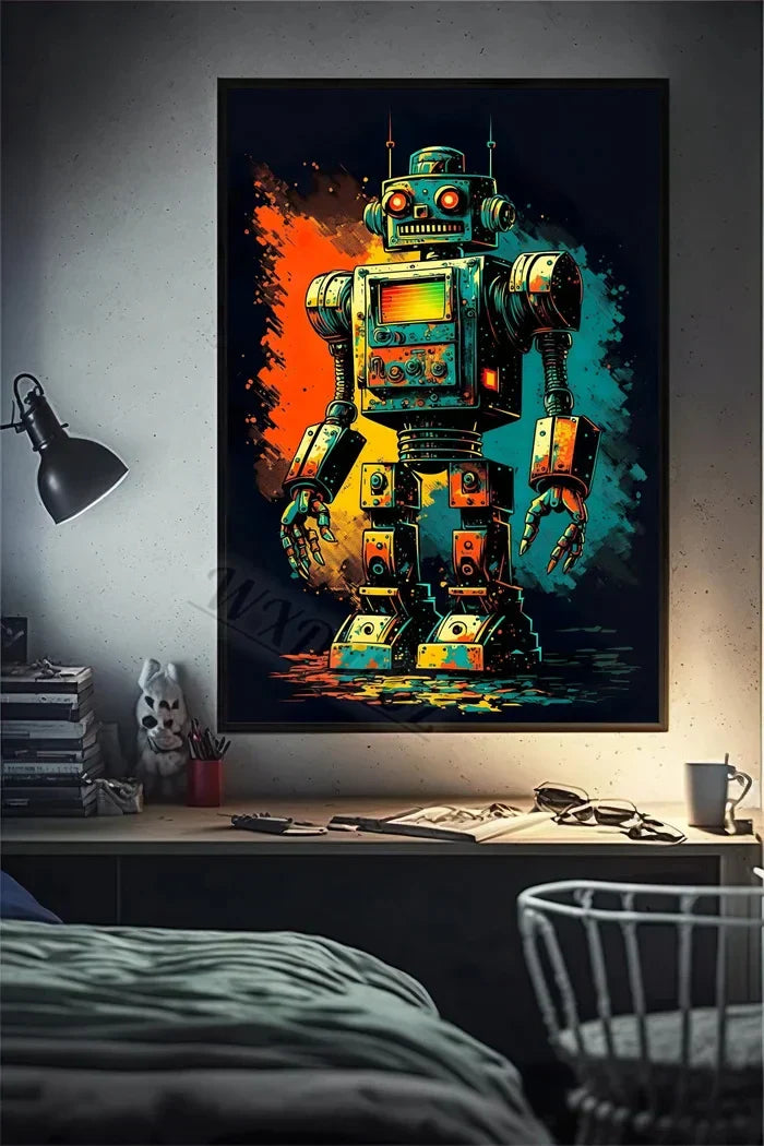 DecorBites™ Retro Monkey Gaming Room Wall Art Poster