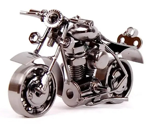 Retro motorcycle model metal figurine – living room decor trio