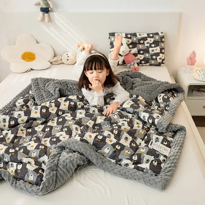 Retro mustard lion cotton floral double quilt bedroom bedding blanket
