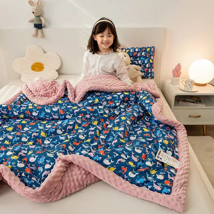 Retro mustard lion cotton floral double quilt bedroom bedding blanket