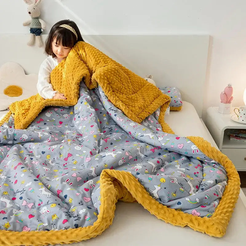 Retro mustard lion cotton floral double quilt bedroom bedding blanket
