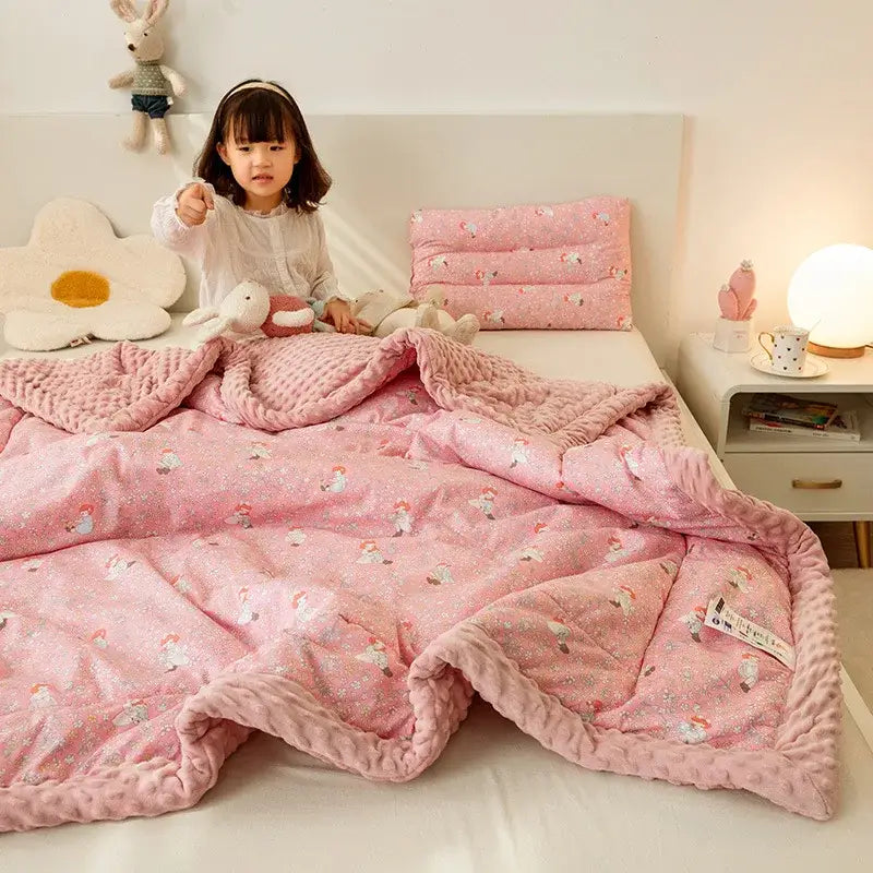Retro mustard lion cotton floral double quilt bedroom bedding blanket